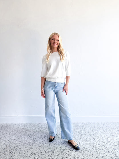 Lainy Knit Top - White