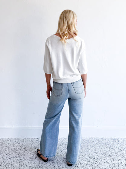 Lainy Knit Top - White