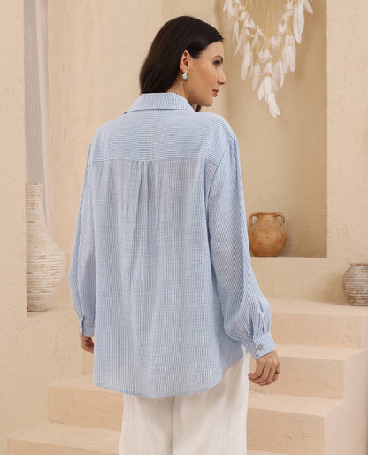 Lainy Stripe Shirt - Blue Stripe
