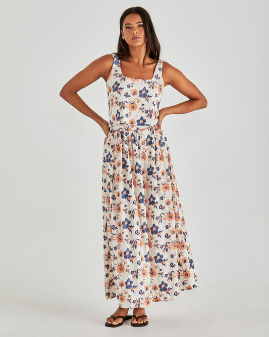 Luca Full Skirt - Navy Floral