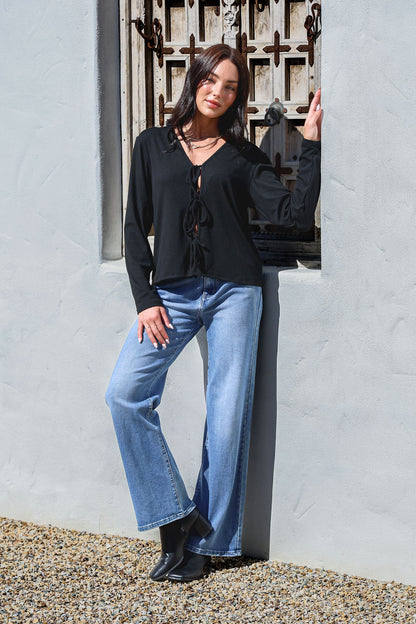 Lucca Tie Top - Black