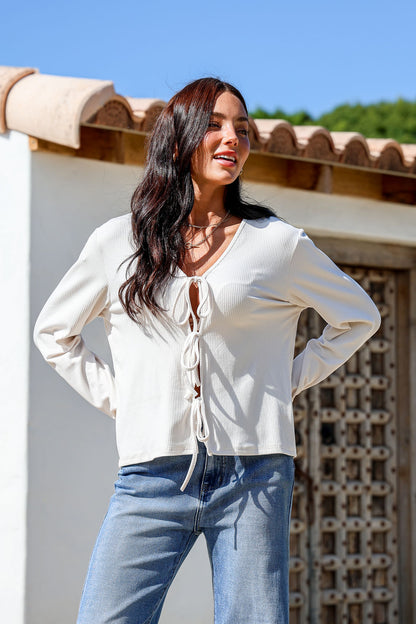 Lucca Tie Top - Cream