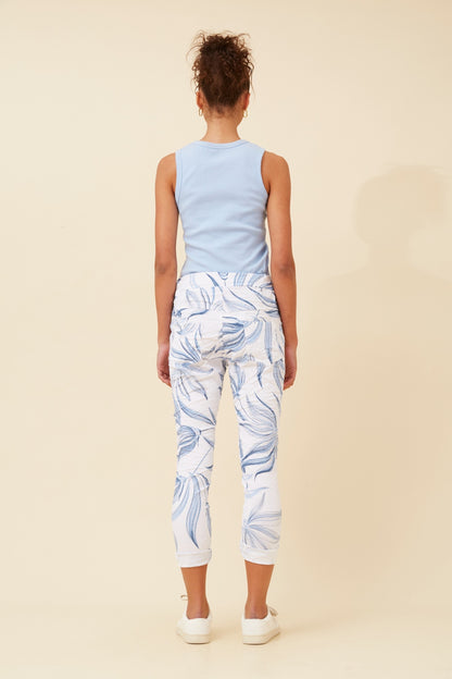 Luna Jogger Pant - White/Blue