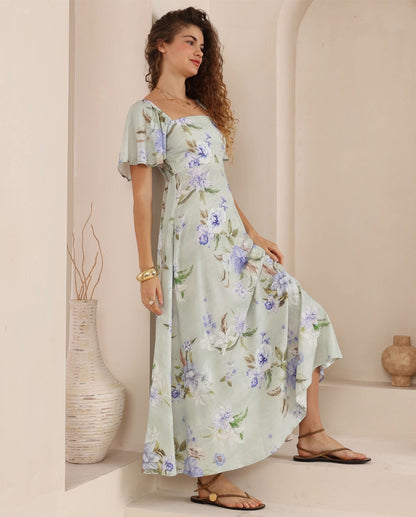Lyla Maxi Dress - Mint Floral