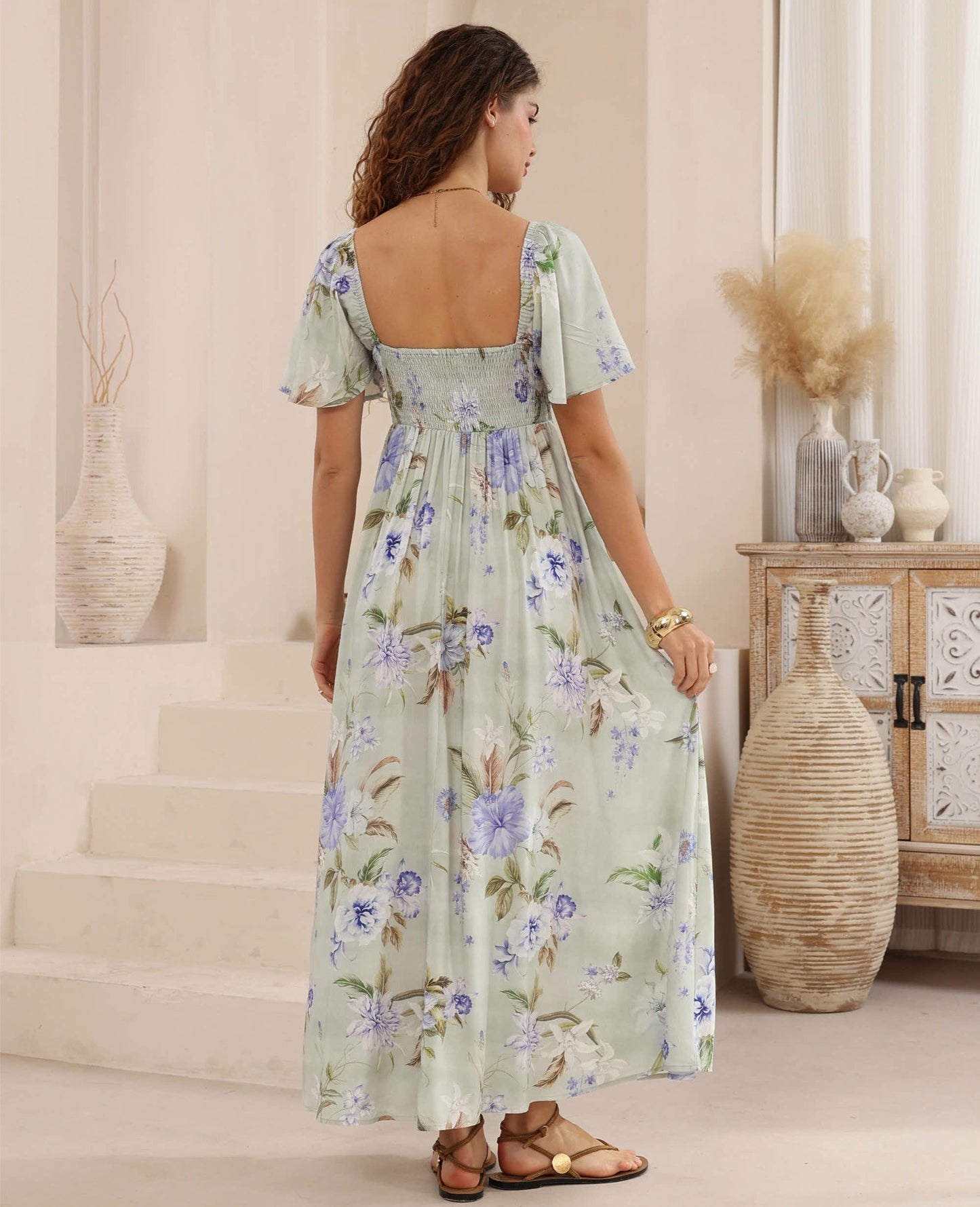 Lyla Maxi Dress - Mint Floral