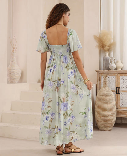 Lyla Maxi Dress - Mint Floral