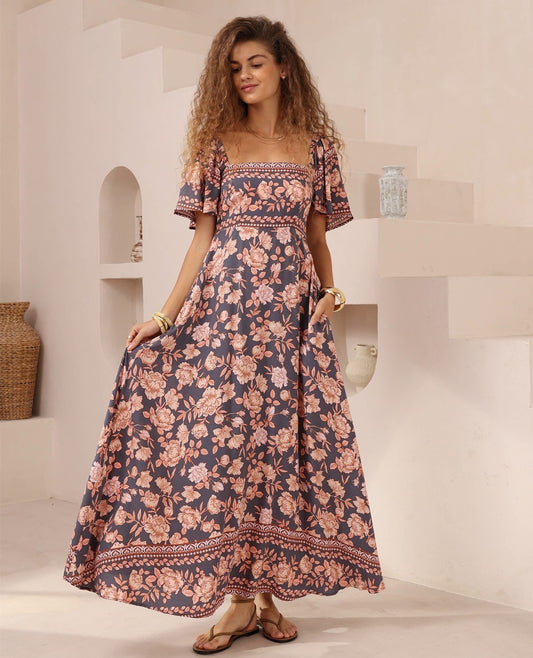 Lyla Maxi Dress - Navy Floral