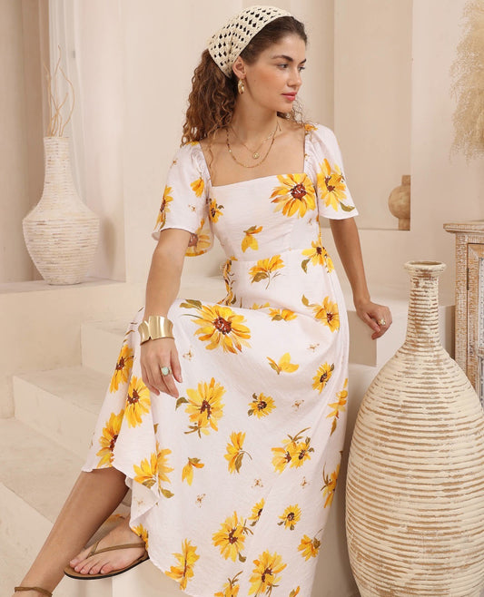Lyla Maxi Dress - Sunflower Print