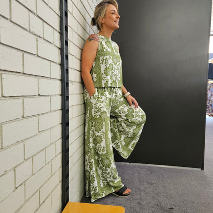 Lynda Pant - Green Print