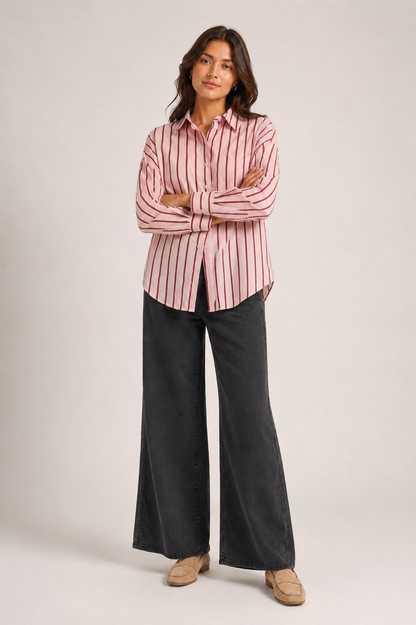 Maddison Stripe Shirt - Pink