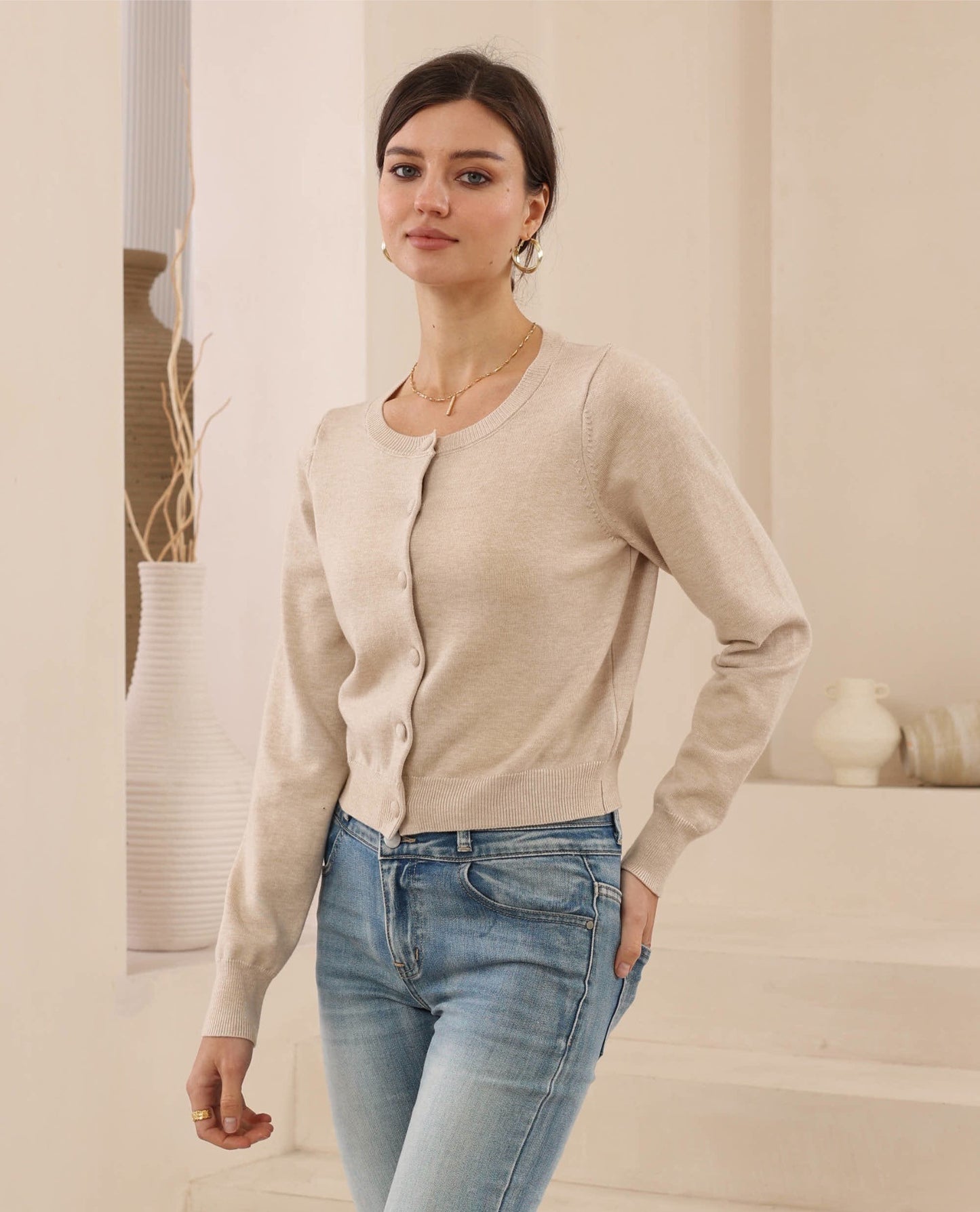 Maisey Cardigan - Beige