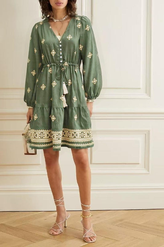 Maisie Short Dress - Sage