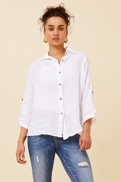 Marta Linen Shirt - White