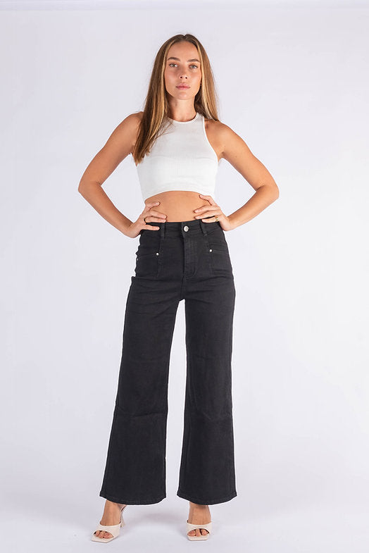 Mason Wide Leg Jean - Black