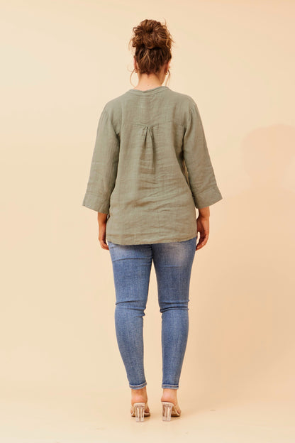 Mason Linen Shirt - Khaki