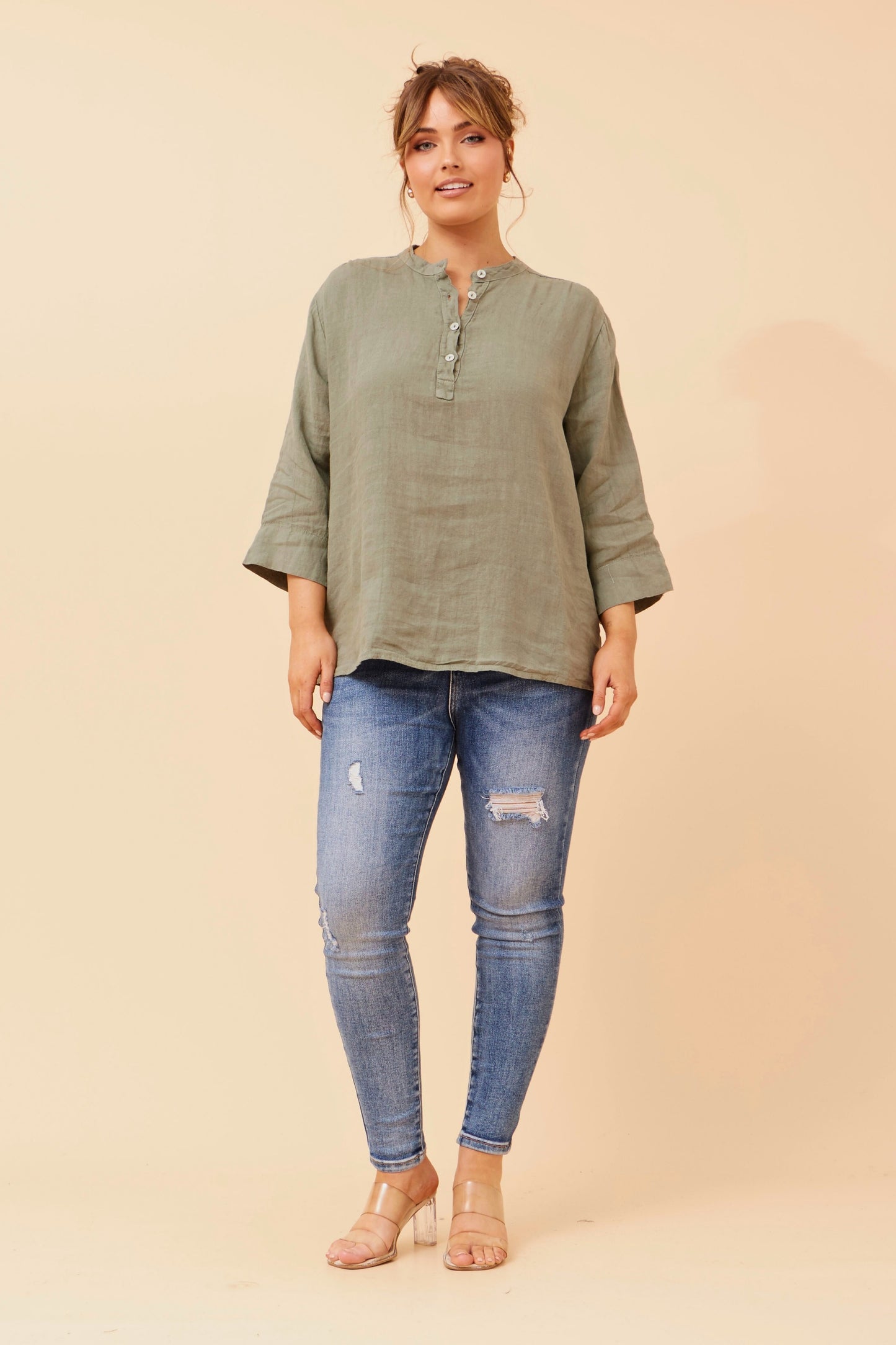 Mason Linen Shirt - Khaki