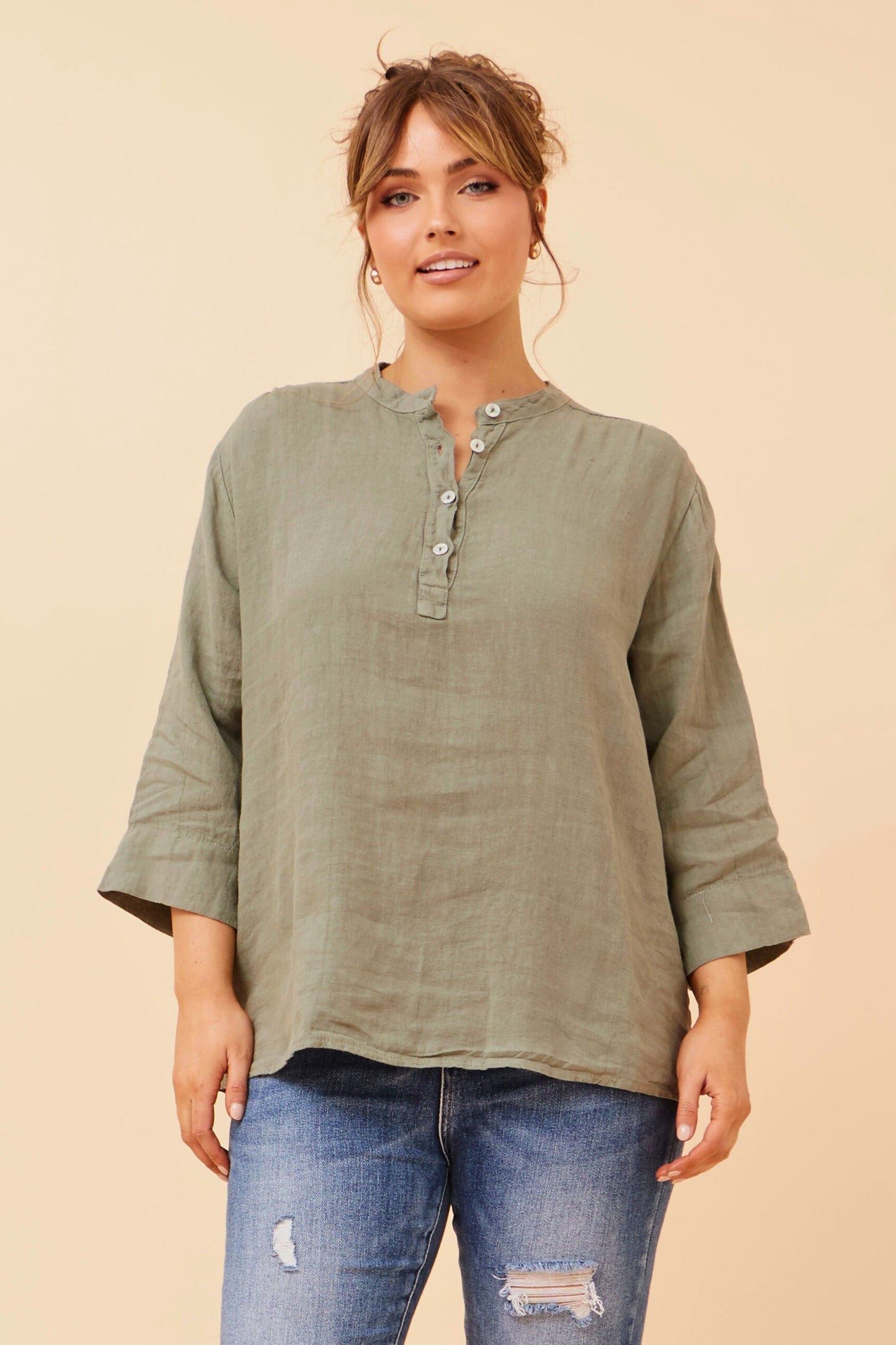 Mason Linen Shirt - Khaki