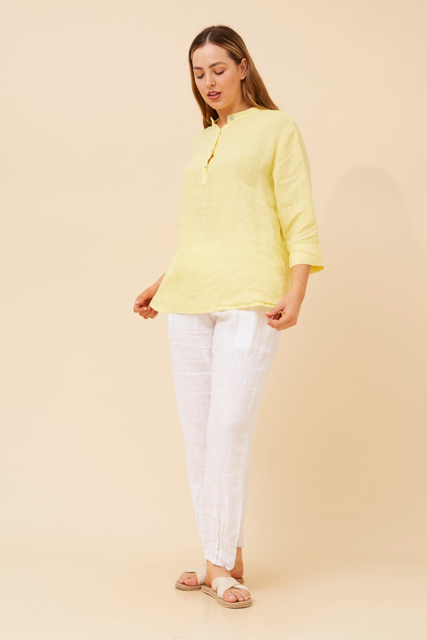 Mason Linen Shirt - Yellow