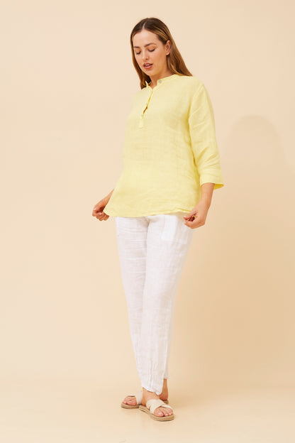 Mason Linen Shirt - Yellow