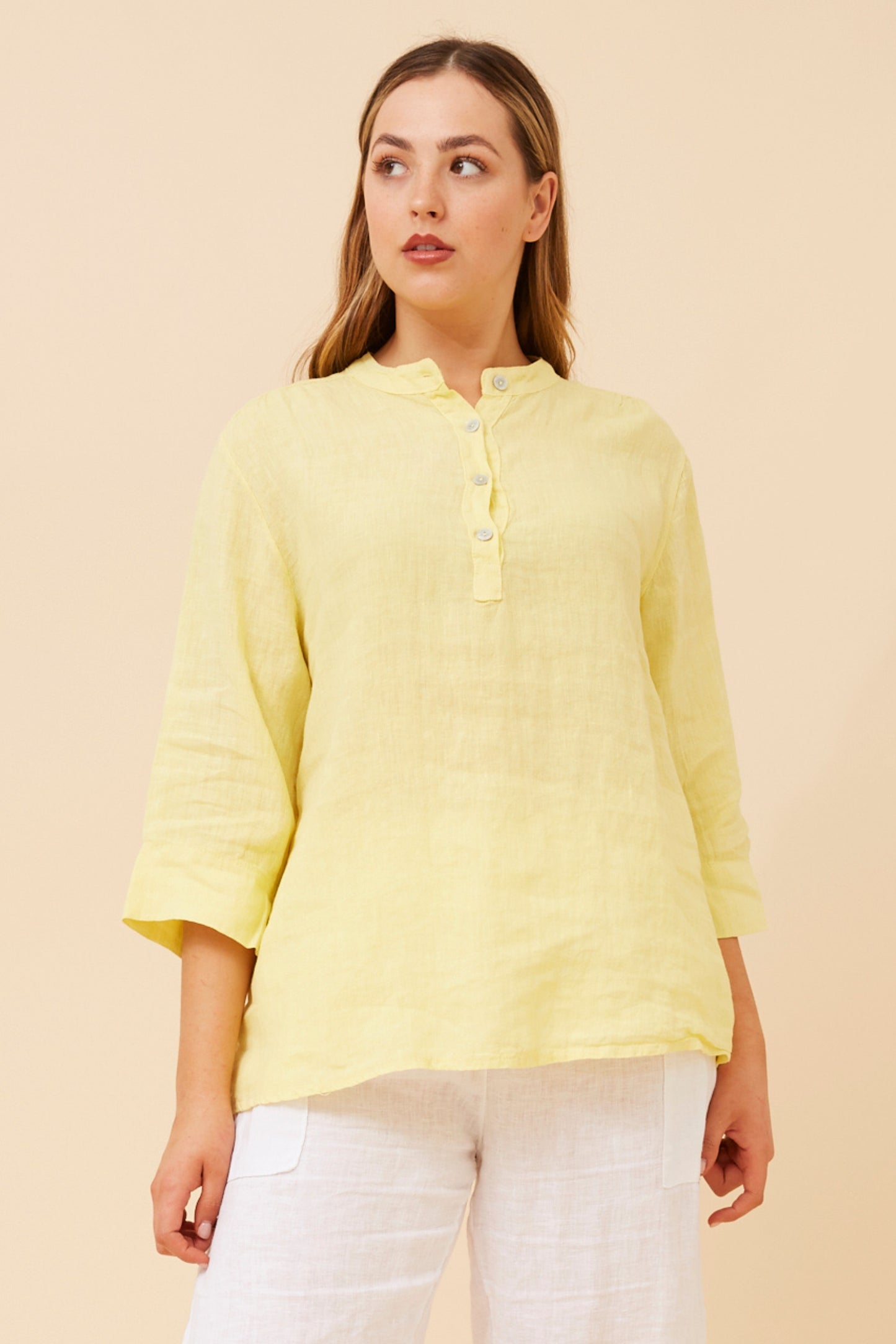 Mason Linen Shirt - Yellow