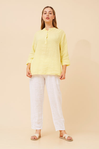 Mason Linen Shirt - Yellow