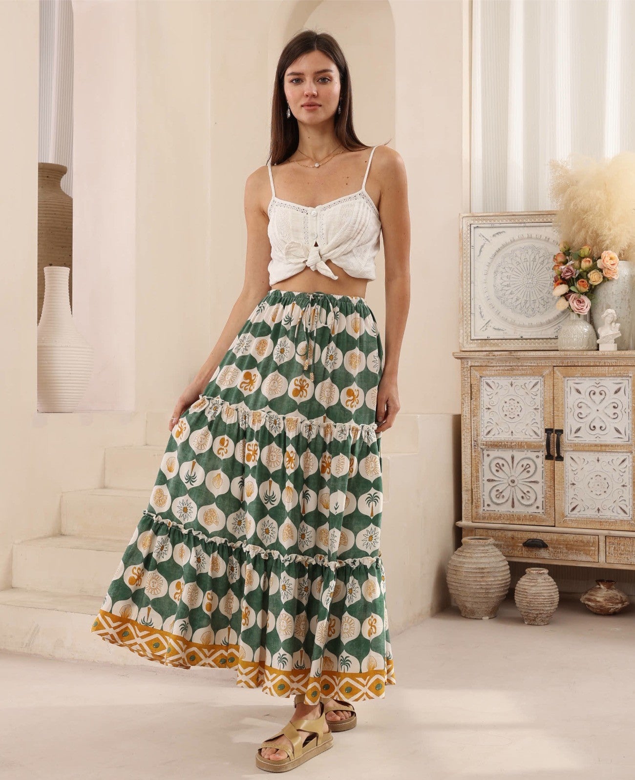 Miley Maxi Skirt - Byron Bay Print