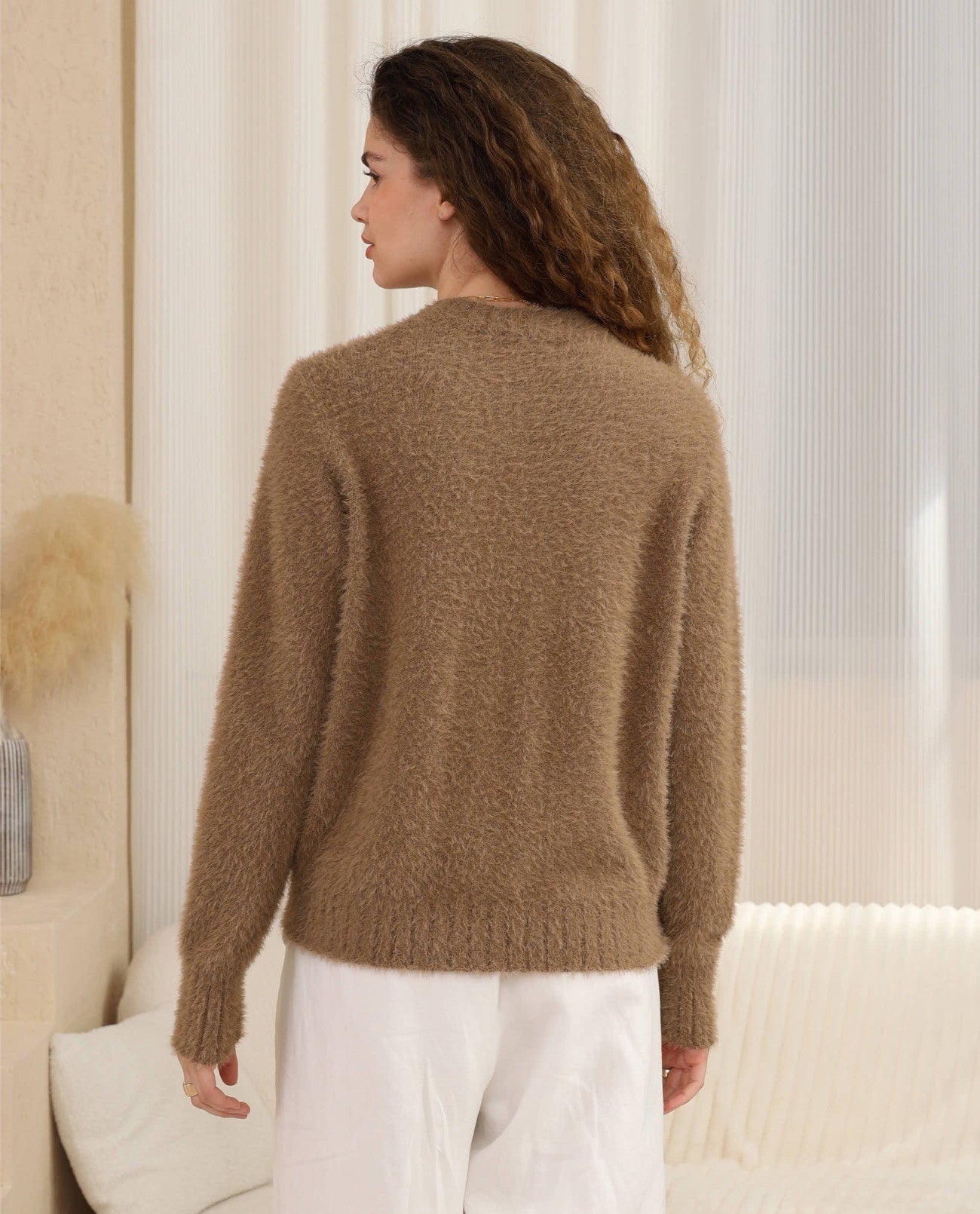 Paisley Crop Jumper - Mocha