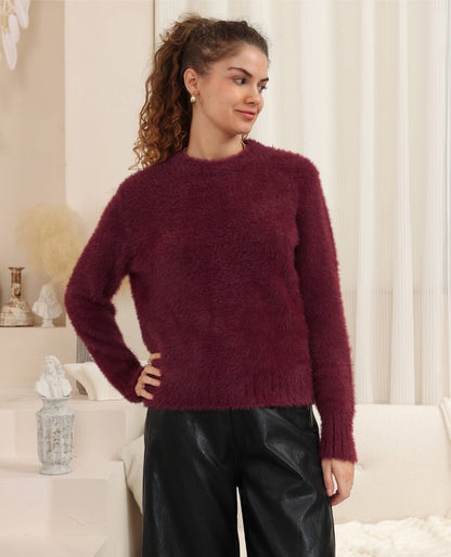 Paisley Crop Jumper - Wine