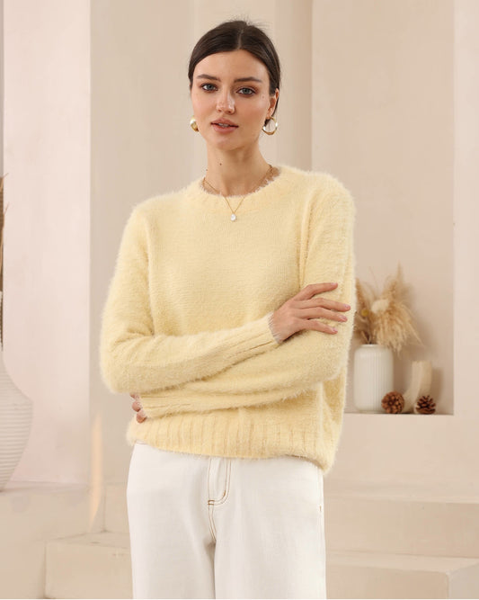 Paisley Crop Jumper - Soft Yellow