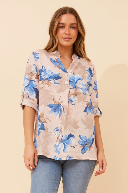 Petra Floral Linen Shirt