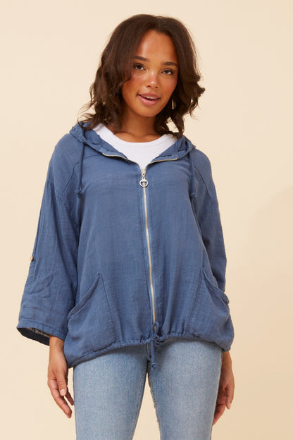 Rossi Hooded Jacket - Denim