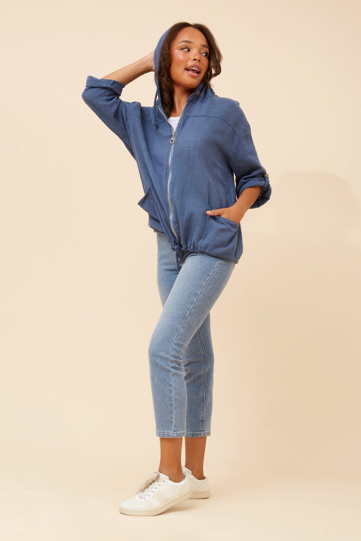 Rossi Hooded Jacket - Denim