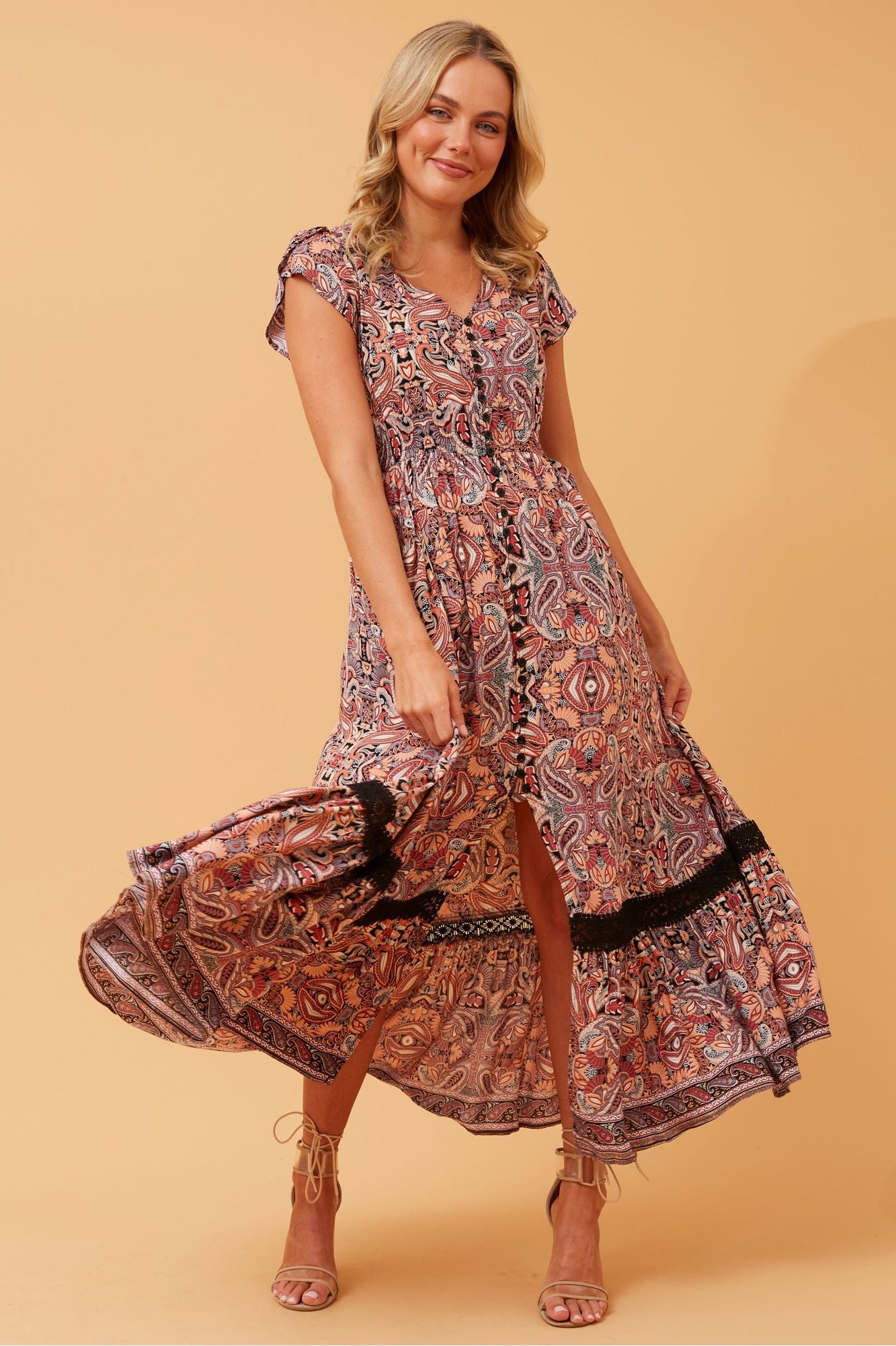 Sahara Maxi Dress - Black Floral