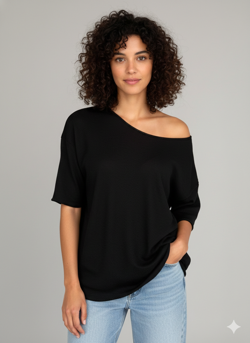 Sammy Off Shoulder Knit - Black