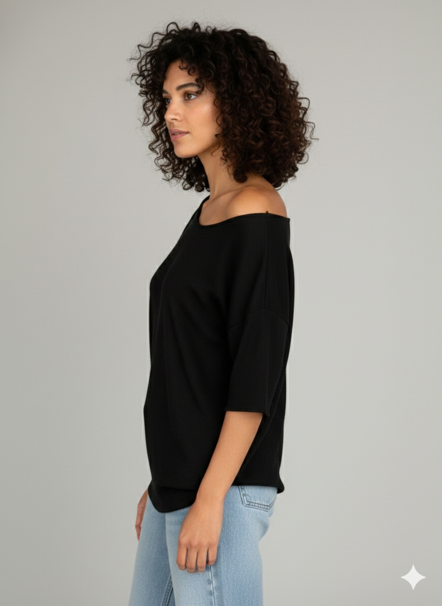 Sammy Off Shoulder Knit - Black