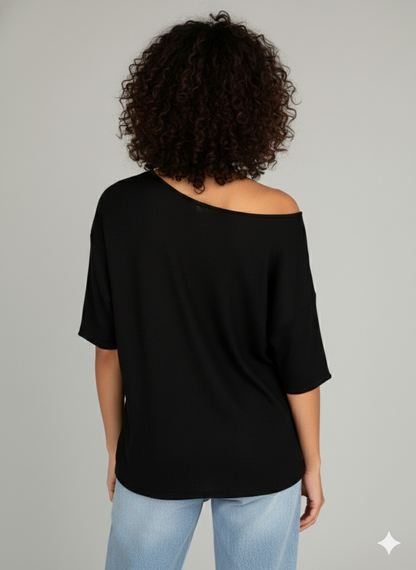 Sammy Off Shoulder Knit - Black