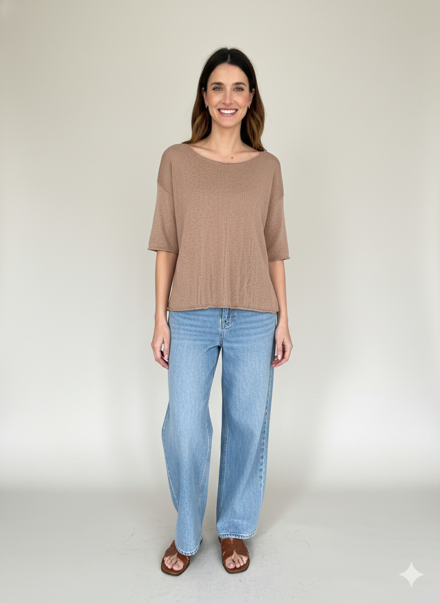 Sammy Off Shoulder Knit - Mocha