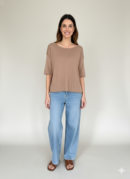 Sammy Off Shoulder Knit - Mocha
