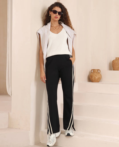 Sammy Stripe Pant - Black