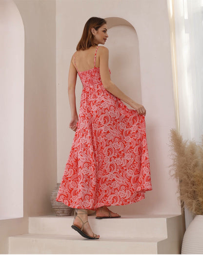 Sasha Maxi Dress - Red Print