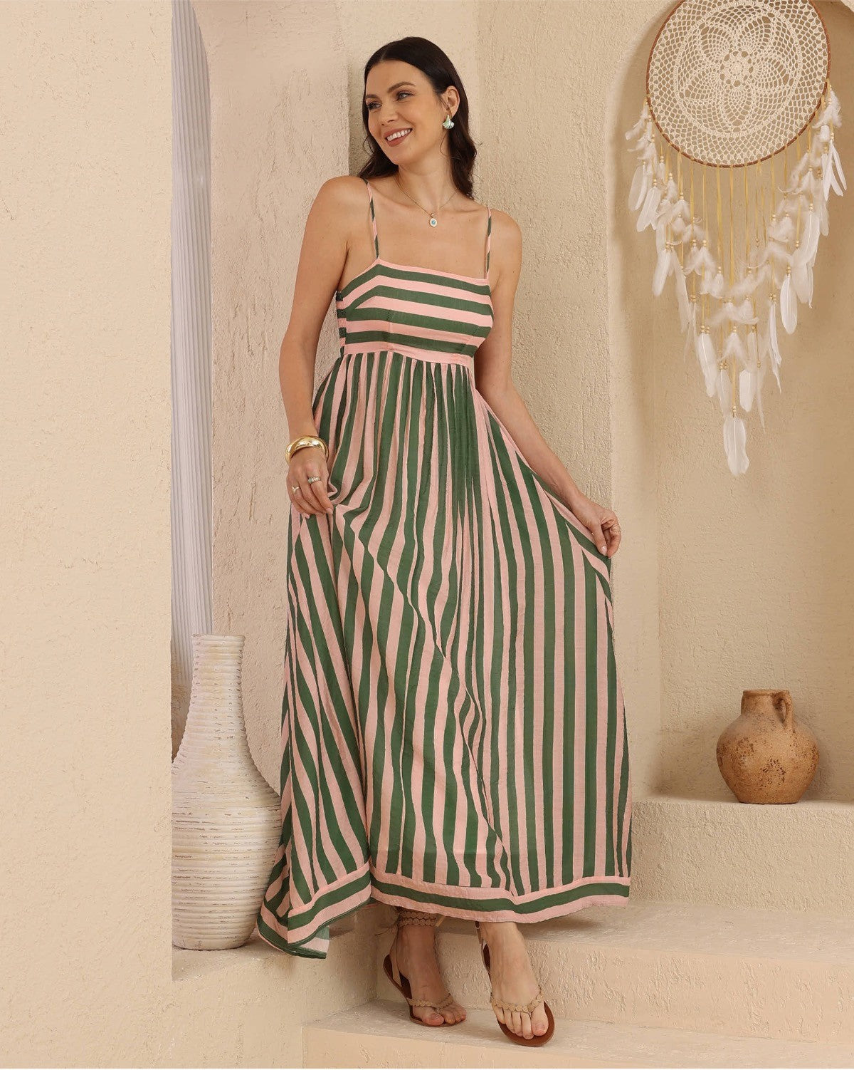Selena Stripe Maxi Dress