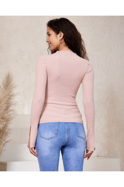 Stacey Ribbed Top - Pink