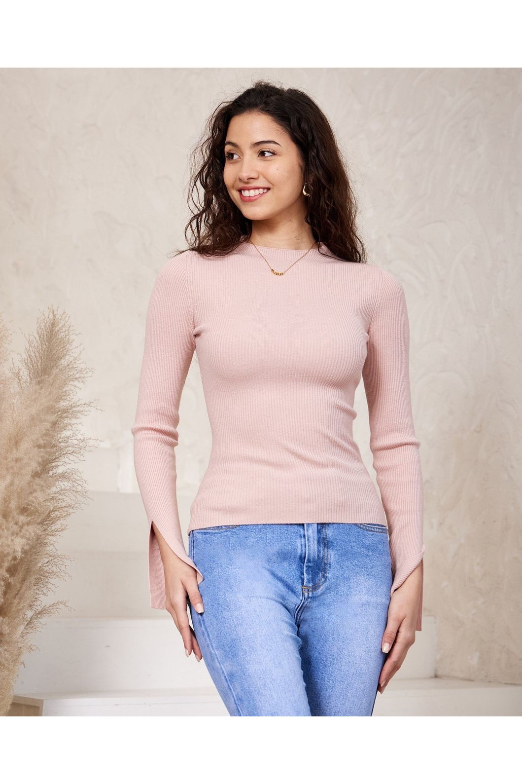 Stacey Ribbed Top - Pink