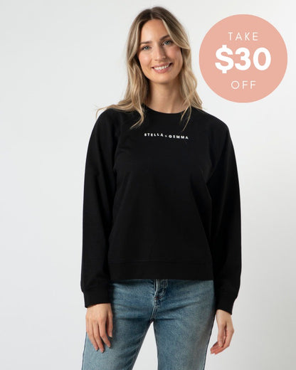 Stella & Gemma Logo Sweater - Black