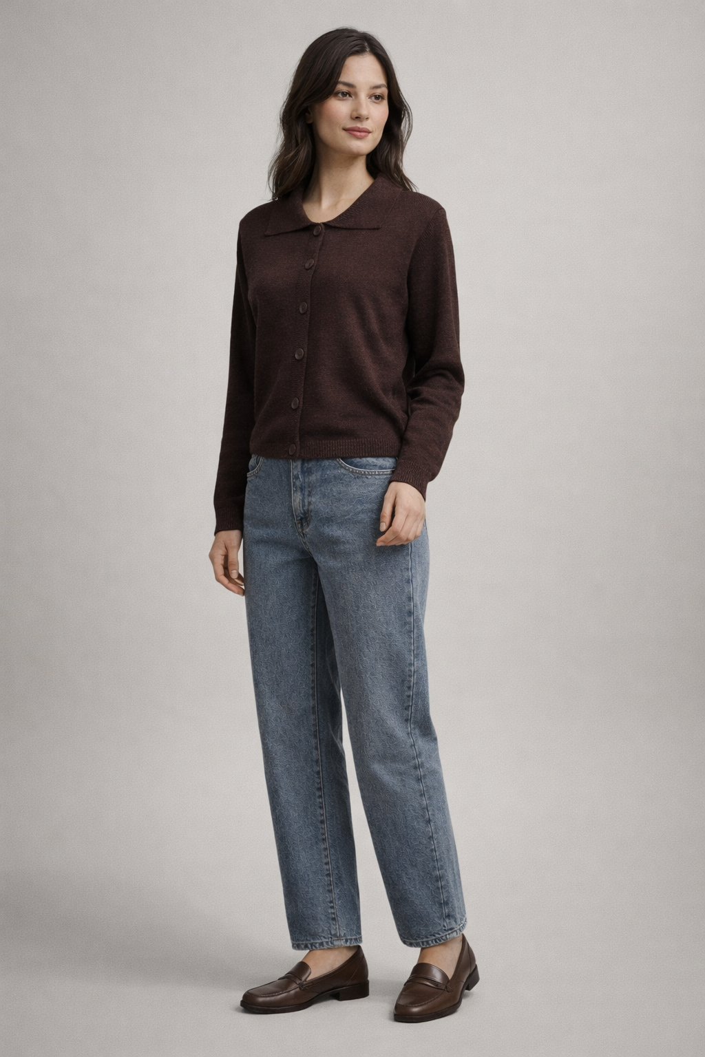 Trixie Crop Cardigan - Chocolate