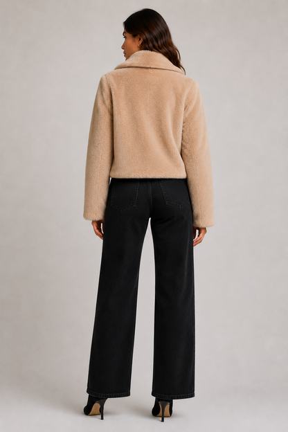 Valencia Faux Fur Jacket - Beige