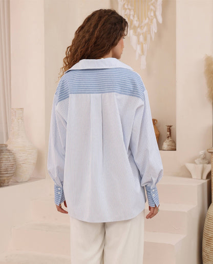 Vince Stripe Shirt - Light Blue