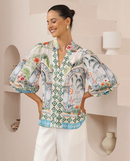 Vivien Top - Tropicana Print