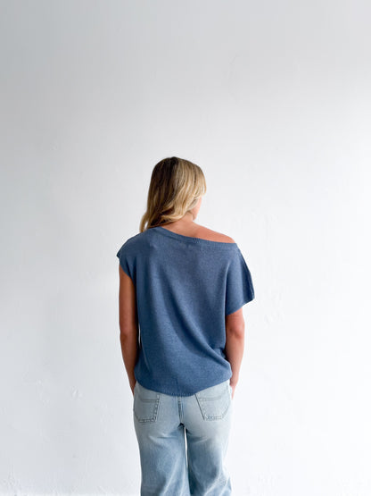 Willow Asymmetrical Top - Denim