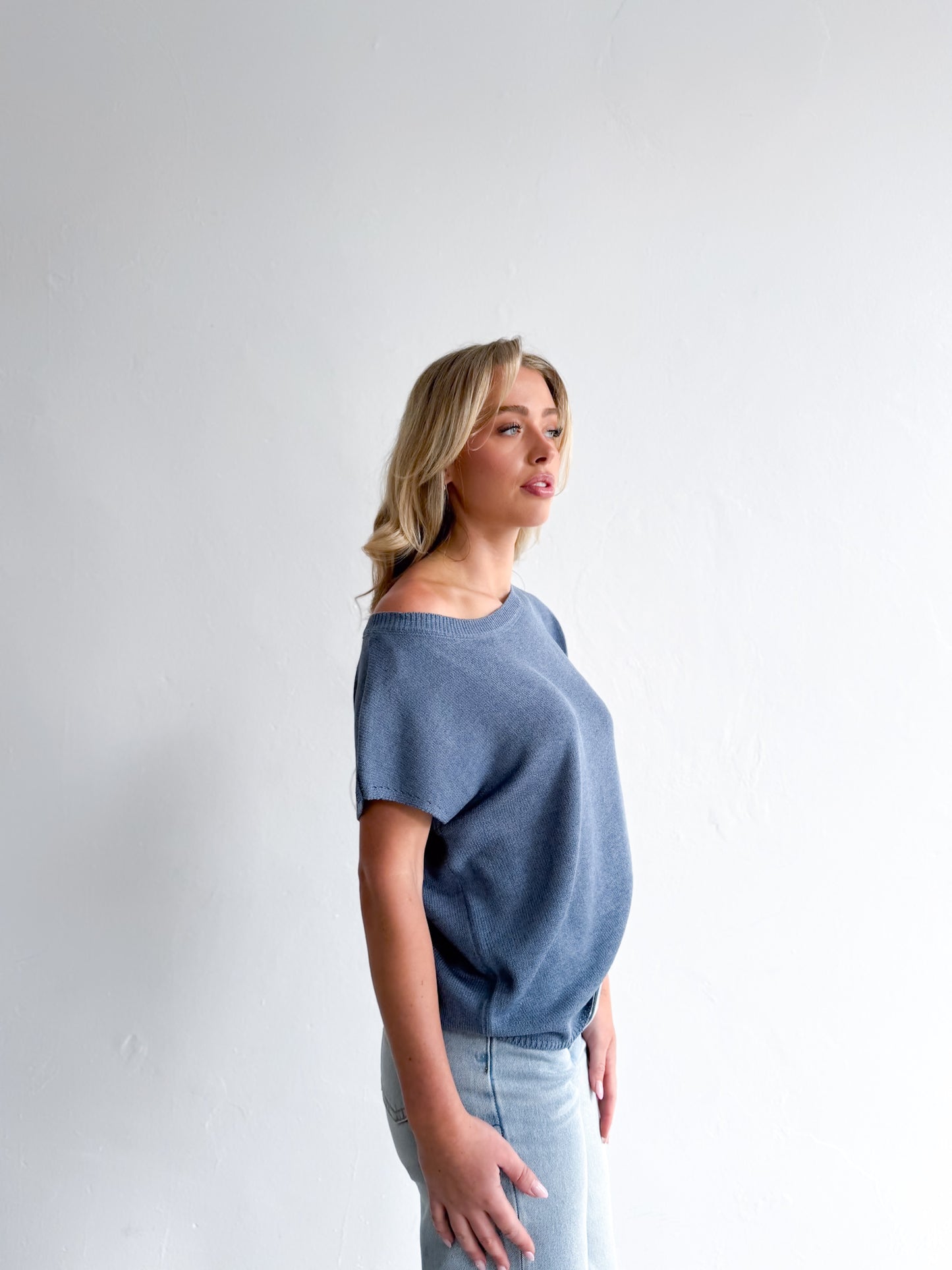 Willow Asymmetrical Top - Denim